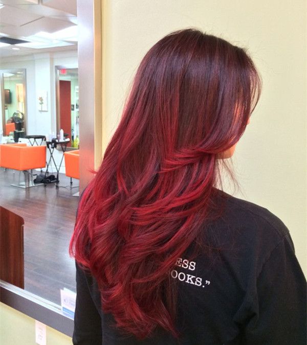 Hair Styles Ideas Long Red Ombre Hairstyle For Black Hair
